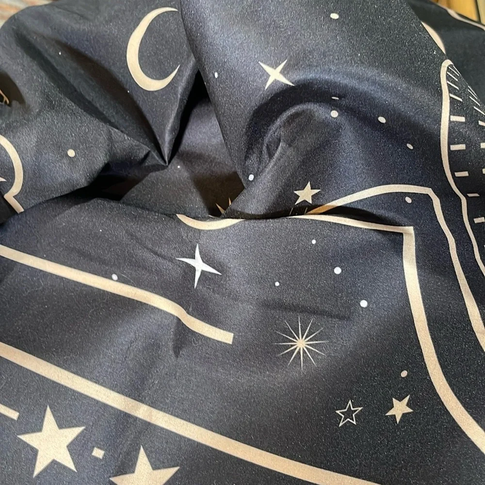 Celestial Moon Black and Gold Wall Tapestry